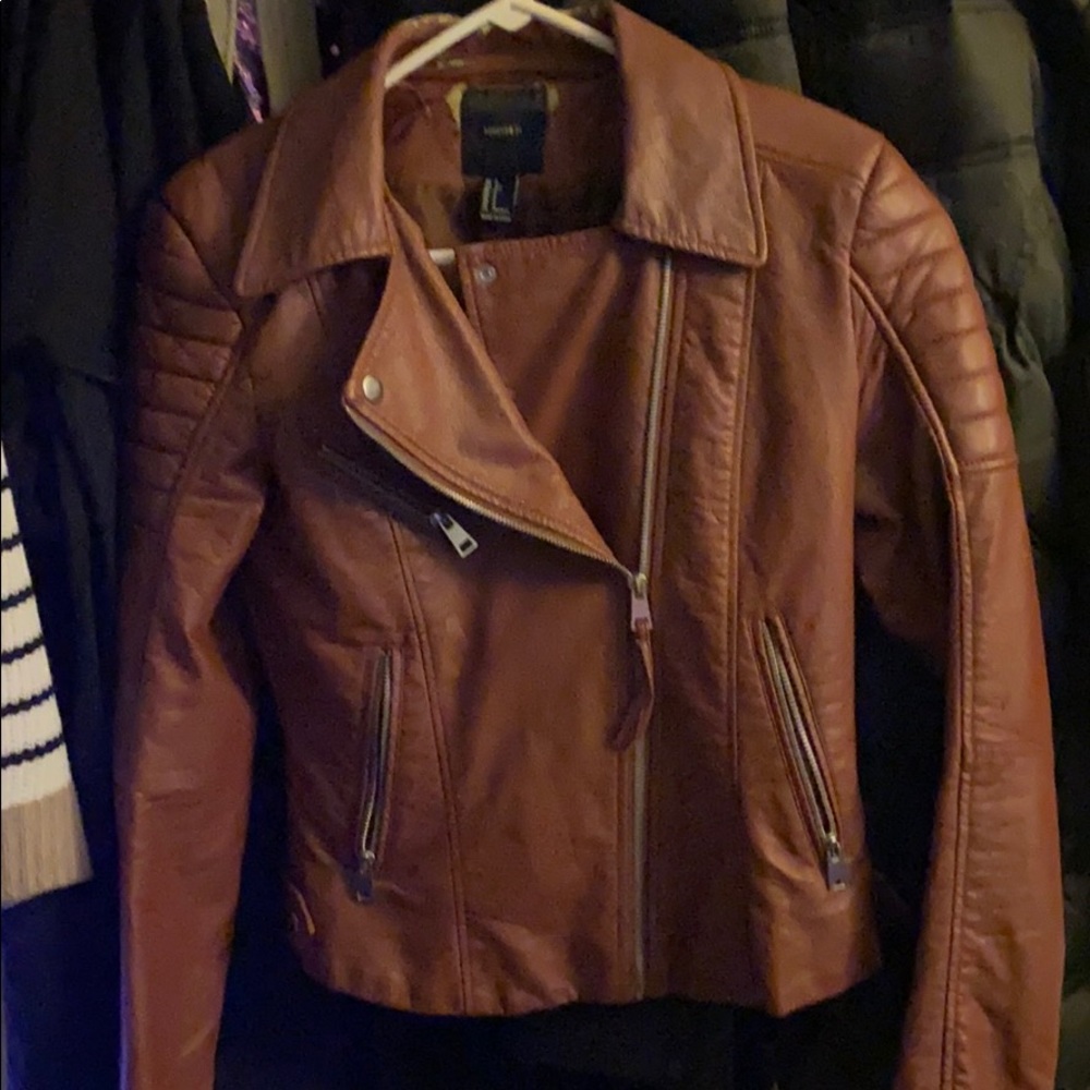 Brown leather Forever 21 Jacket Small
